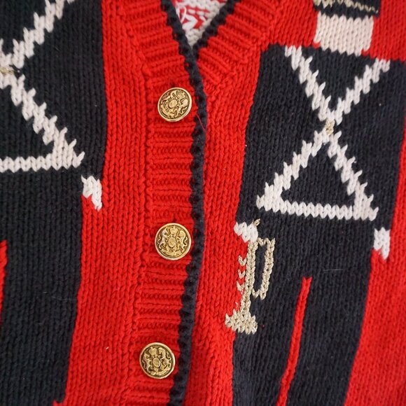 VTG BellePointe Ohio State Band Cardigan Red Collegiate Retro 80s Preppycore M - Picture 13 of 15